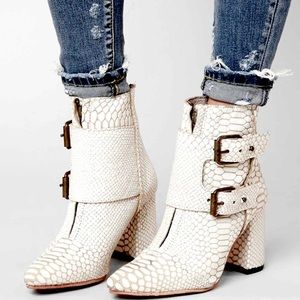 Freebird by Steven Cream Textured Heeled Boots